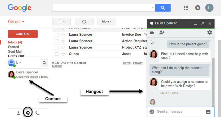 Google Hangout within Gmail Trick