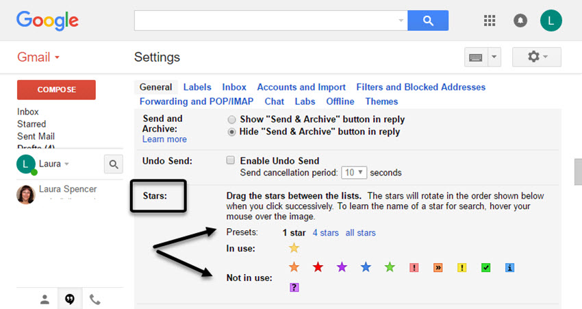 Gmail Star Setting Trick