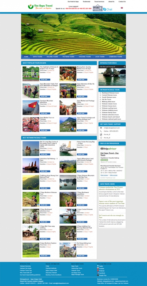 thiet ke web du lich uy tin chuyen nghiep sapa travel
