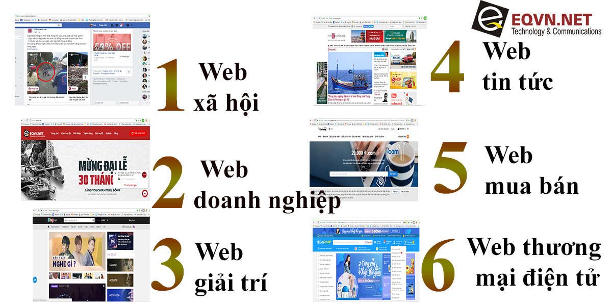 Các dạng website EQVN